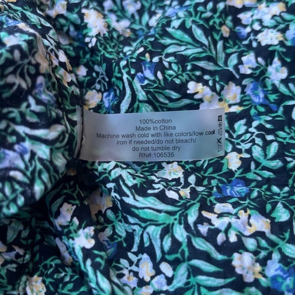 Anthropologie Sundays Floral Print Crinkle Cotton Elastic Waist Shorts - Medium - Picture 6 of 8